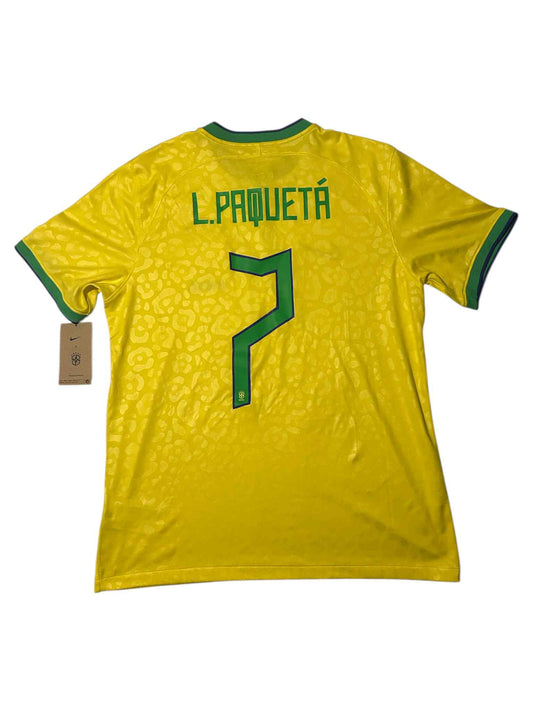 Lucas Paquetá Brasilien 2022 Hjemmebanetrøje - str. L