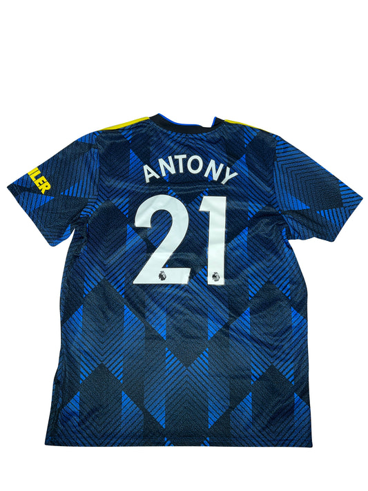 Manchester United 2021-22 Tredjetrøje Str. XL (Antony Print)