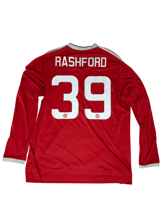 Marcus Rashford Manchester United 2015-16 Hjemmebanetrøje (Langærmet) Str. XL