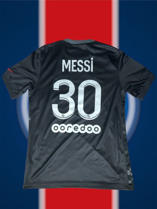 Lionel Messi Paris Saint-Germain 2021-22 Tredjetrøje Str. L (Ligue 1 Patch)