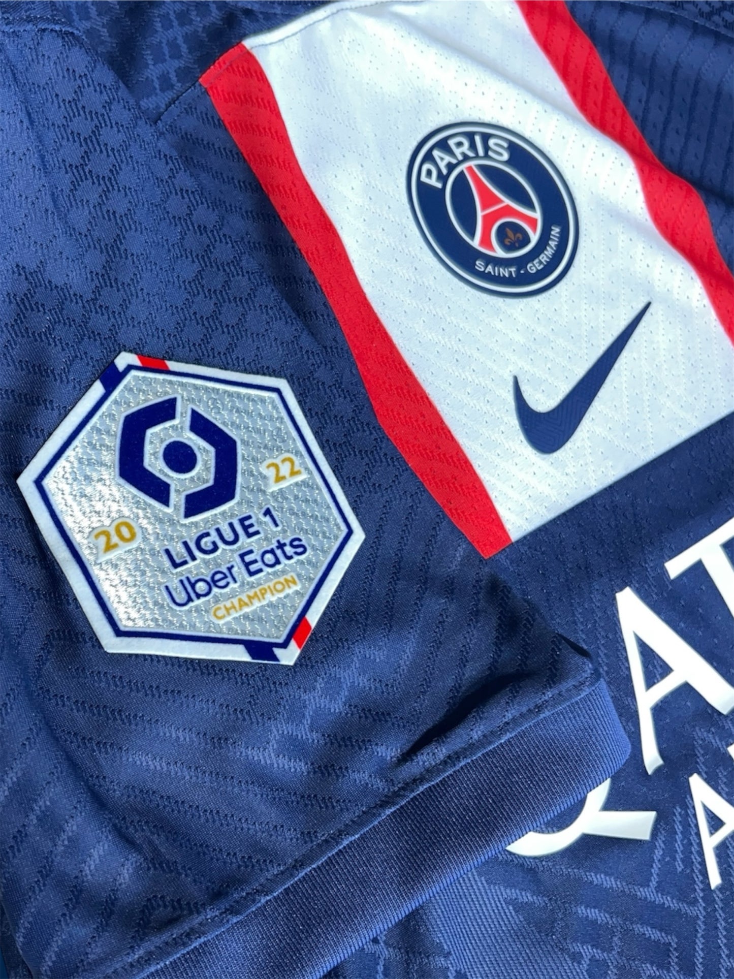 Mbappé Paris Saint-Germain 2022-23 Hjemmetrøje Player Version Str. M (Ligue 1 Patch)