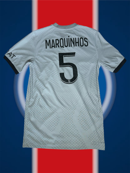 Marquinhos Paris Saint-Germain 2022-23 Udebanetrøje Player Version Str. S (Ligue 1 Patch)